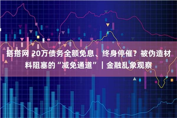 搭搭网 20万债务全额免息、终身停催？被伪造材料阻塞的“减免通道”｜金融乱象观察